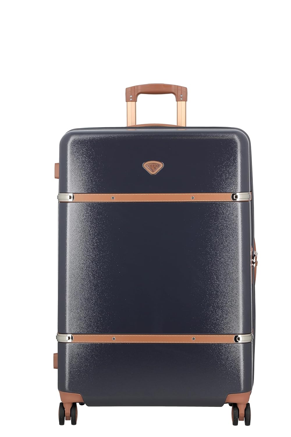 Cassis Riviera-Navy Blue-Set of 2-Large, Cabin-77, 55cm Eco Responsible Expandable Hardsided 8 Wheel Luggage with TSA Lock, Anti-Theft Zipper, Name Tag and Luxury Bag Cover