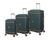 it luggage Illustrious Dark Green-Set of 3-Large, Medium, Cabin-28,24 & 20 inches Expandable Check-in Luggage Hard Case Beautiful Interior 8 Wheel Trolley Bag