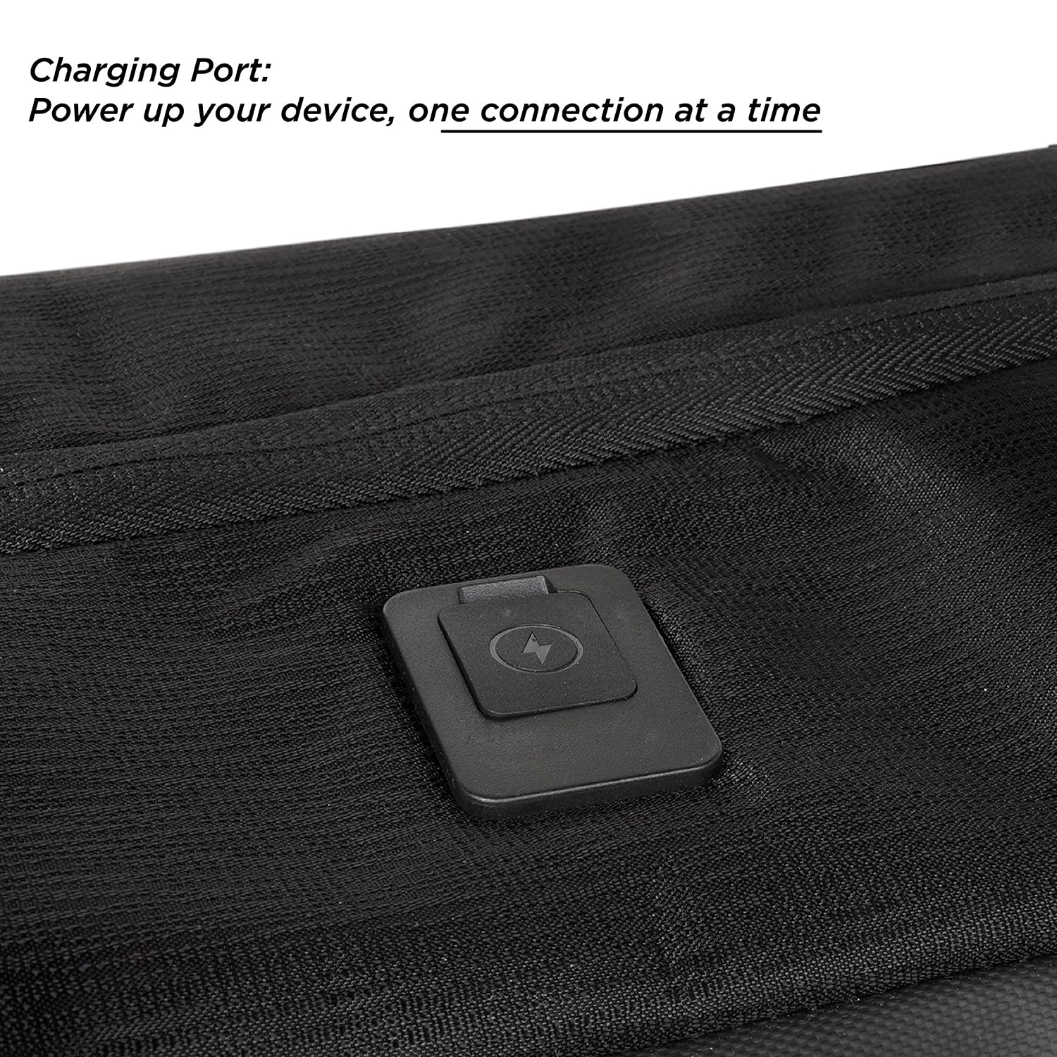 ft Elite Black Duffle Bag for Travel with Vegan Leather Trimmings Recessed USB Port Eco Responsible Light Weight with Padded Laptop Section, Mesh Pocket Inside Fashion Duffle Bag for Men and Women