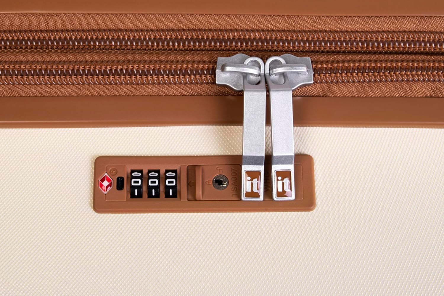 it luggage Indulging Cream -Set of 3-Large, Medium & Cabin-28,24,20 inches Expandable Cabin with Padded Laptop Section & Check-in Luggage Hard Case Beautiful Interior 8 Wheel Trolley Bag