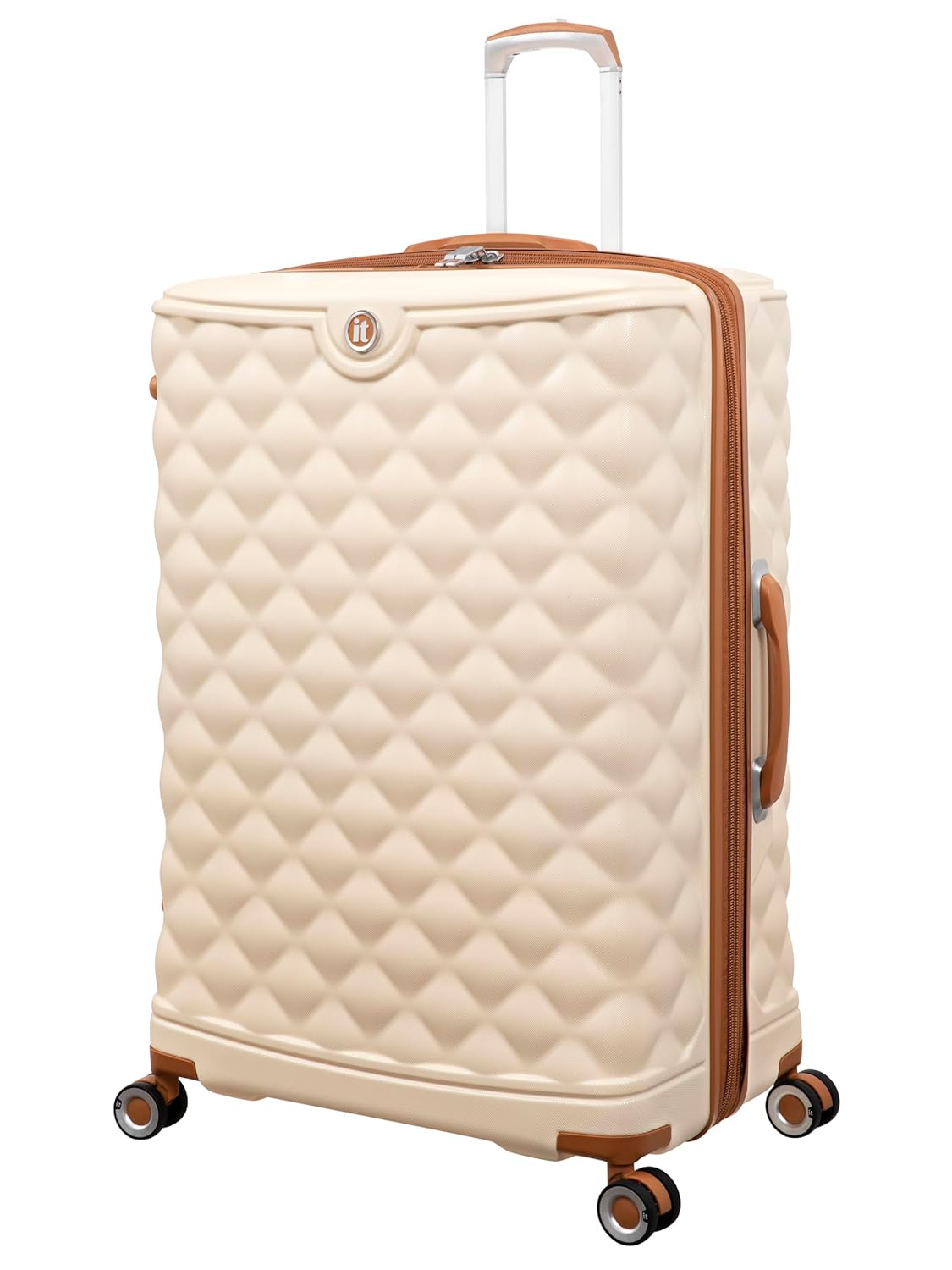 it luggage Indulging Cream-Set of 2-Large & Cabin-28 & 20 inches Expandable Cabin with Padded Laptop Section & Check-in Luggage Hard Case Beautiful Interior 8 Wheel Trolley Bag