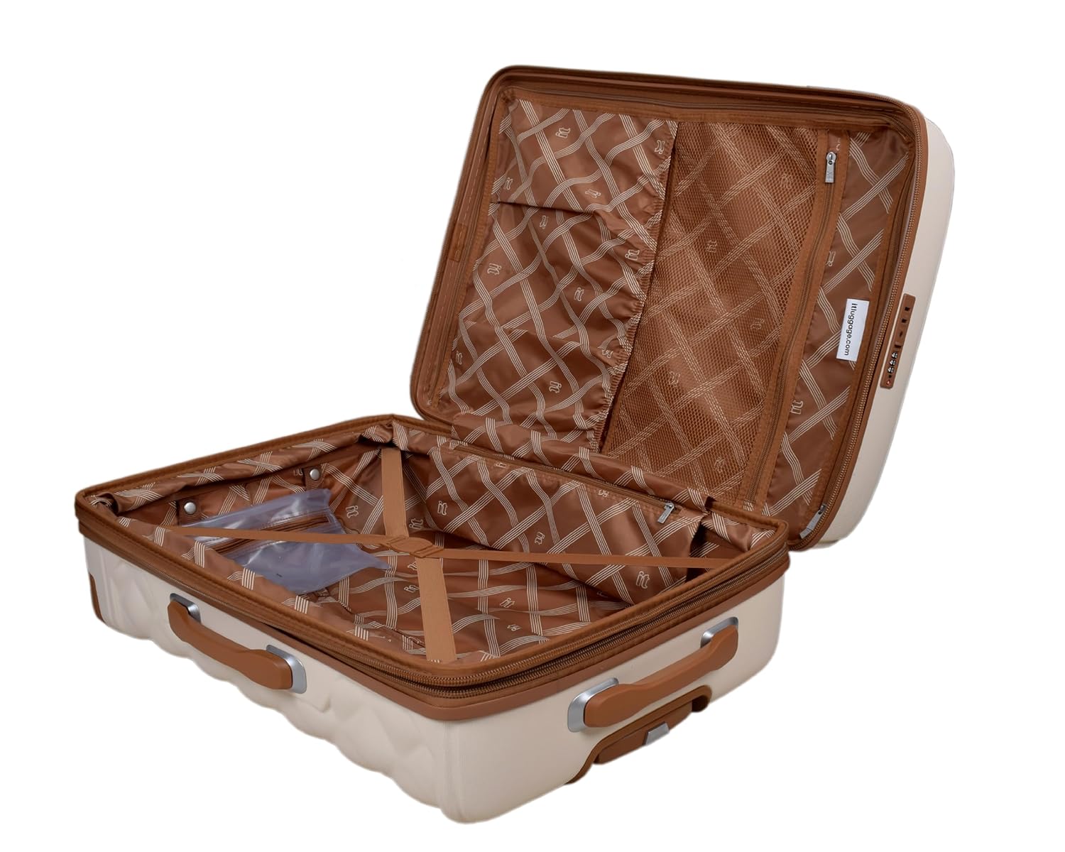it luggage-Indulging-Cream-24 inches-Medium-Expandable Hard Case Beautiful Interior Check-in Luggage 8 Wheel Trolley Bag