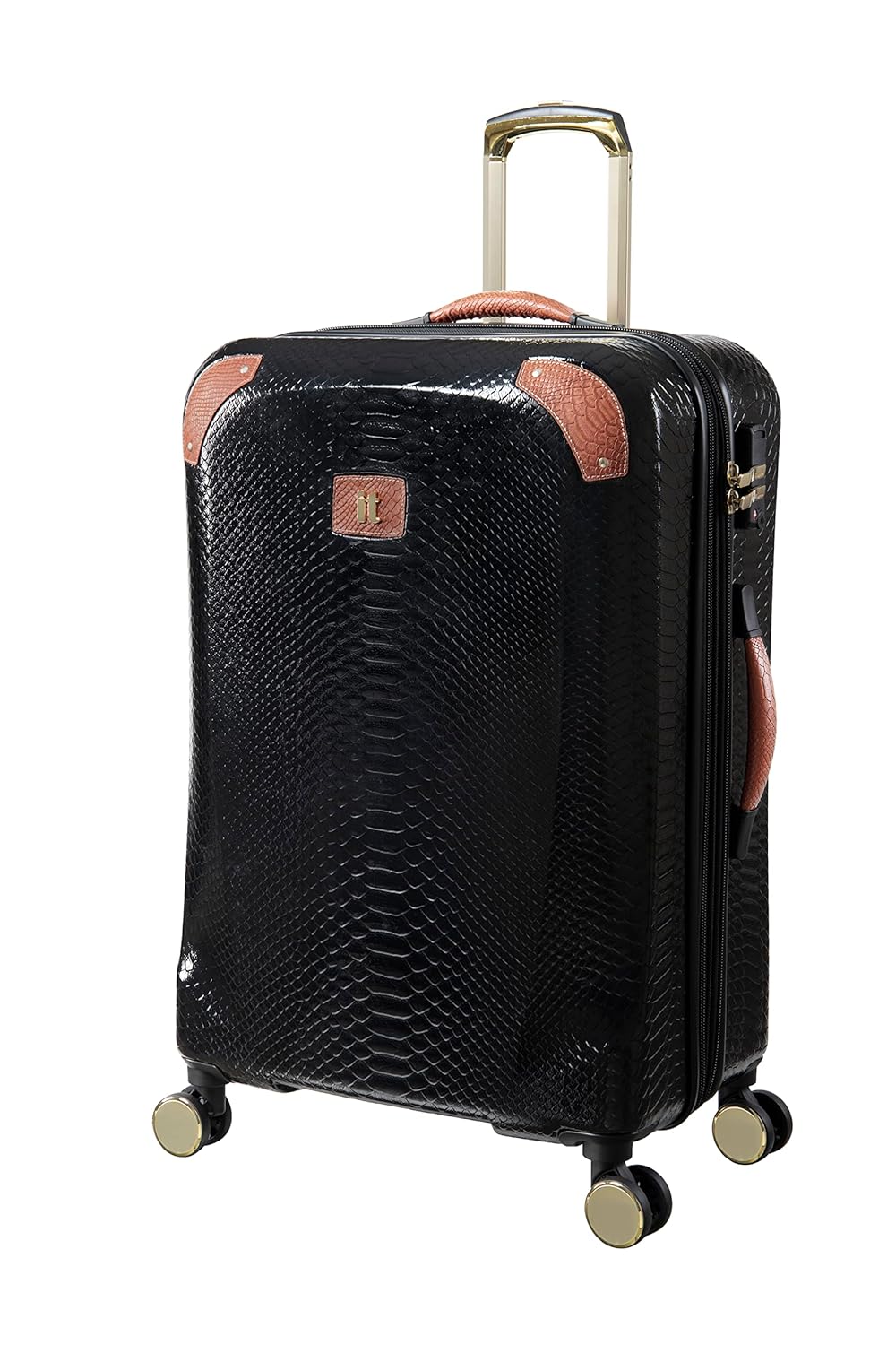 it luggage Resolute-Black- Medium- 24 inches Expandable Hardsided 8 Wheel Luggage Trolley Carry-on luggage-70cm with TSA Lock