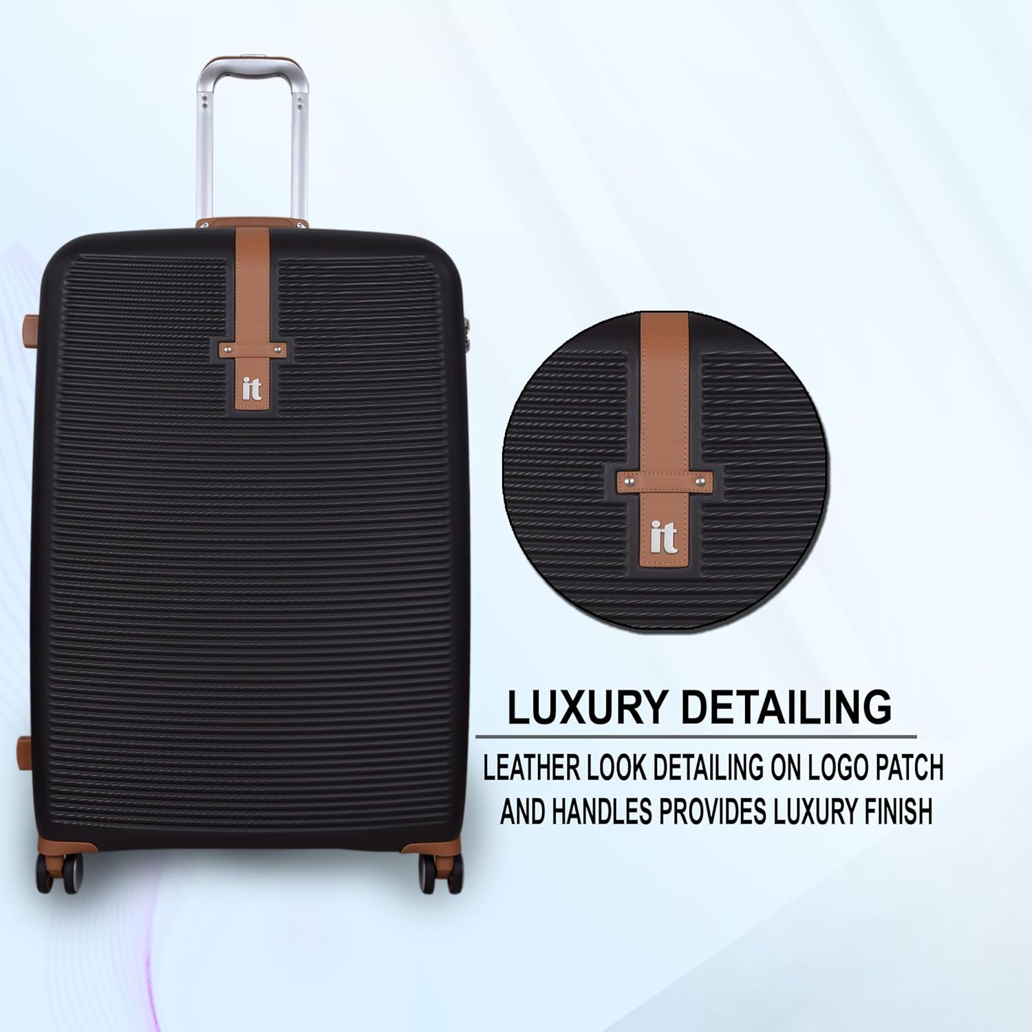 it luggage Shoreside Coffee Brown-Set of 3-Large, Medium and Cabin-28,24,20 inches Expandable Cabin & Check-in Luggage with Wet Pouch Inside Hard Case Beautiful Interior 8 Wheel Trolley Bag