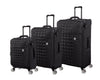 it luggage Reptilian-Black-Set of 3- Large, Medium & Cabin -28, 24, 20 inches- Expandable- Softsided with TSA Lock 8 Wheel Trolley Bag