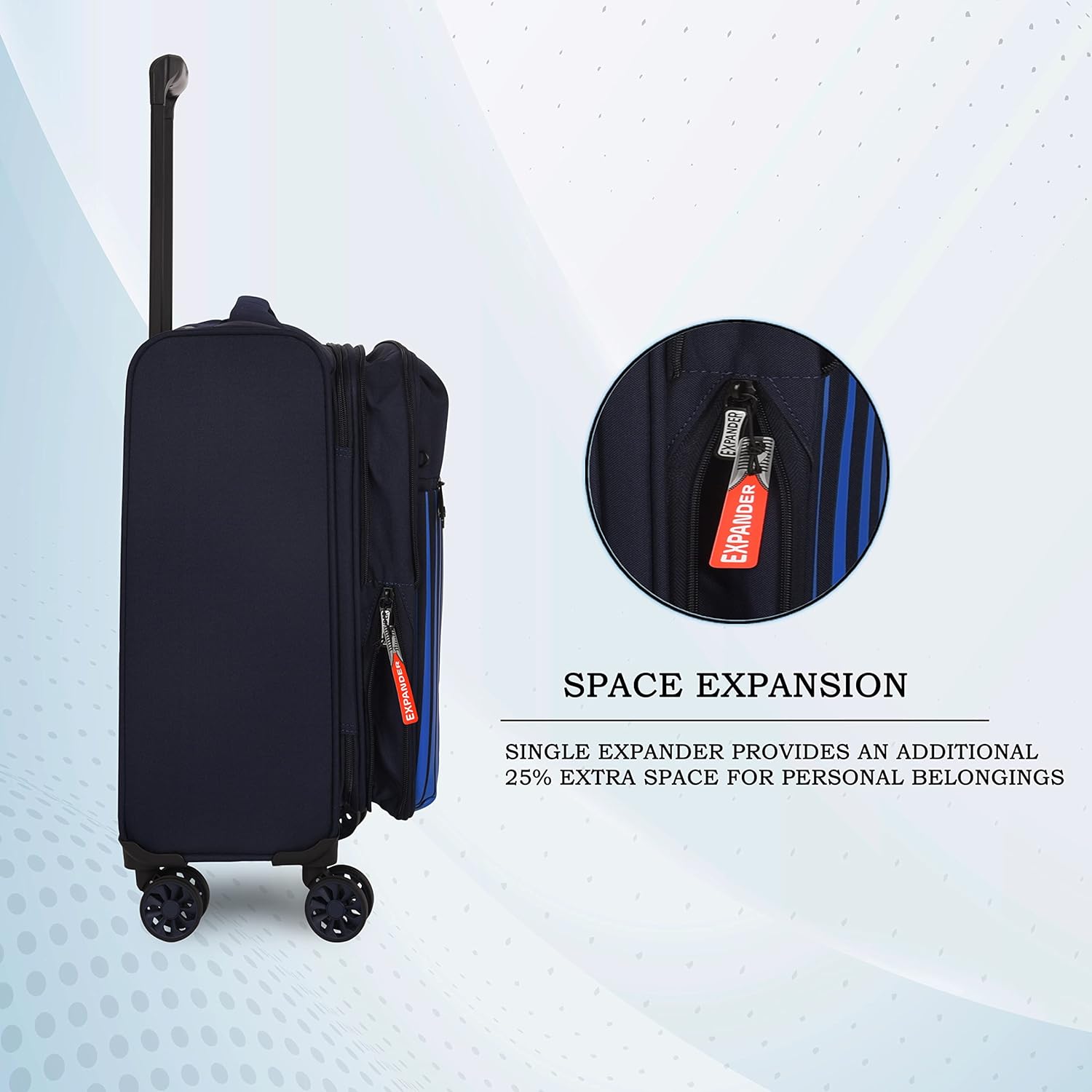 it luggage The Lite-Blue- Cabin-20 inches Expandable Softsided with TSA Lock 8 Wheel Trolley Bag