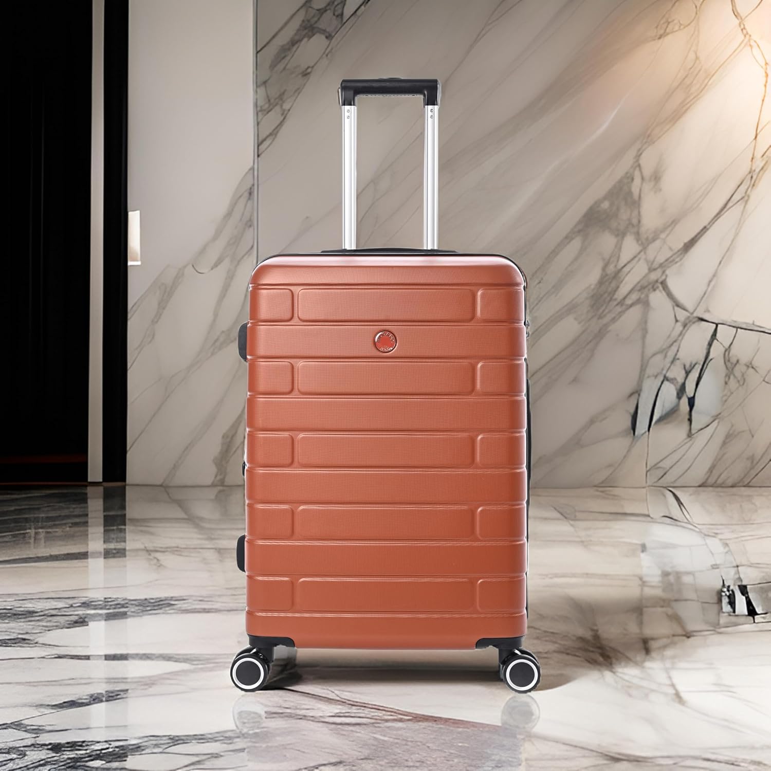 JUMP ESCO -Terracota-Set of 3-Large, Medium & Cabin-76,66,55 cm Expandable Hardsided 8 Wheel Luggage with TSA Lock
