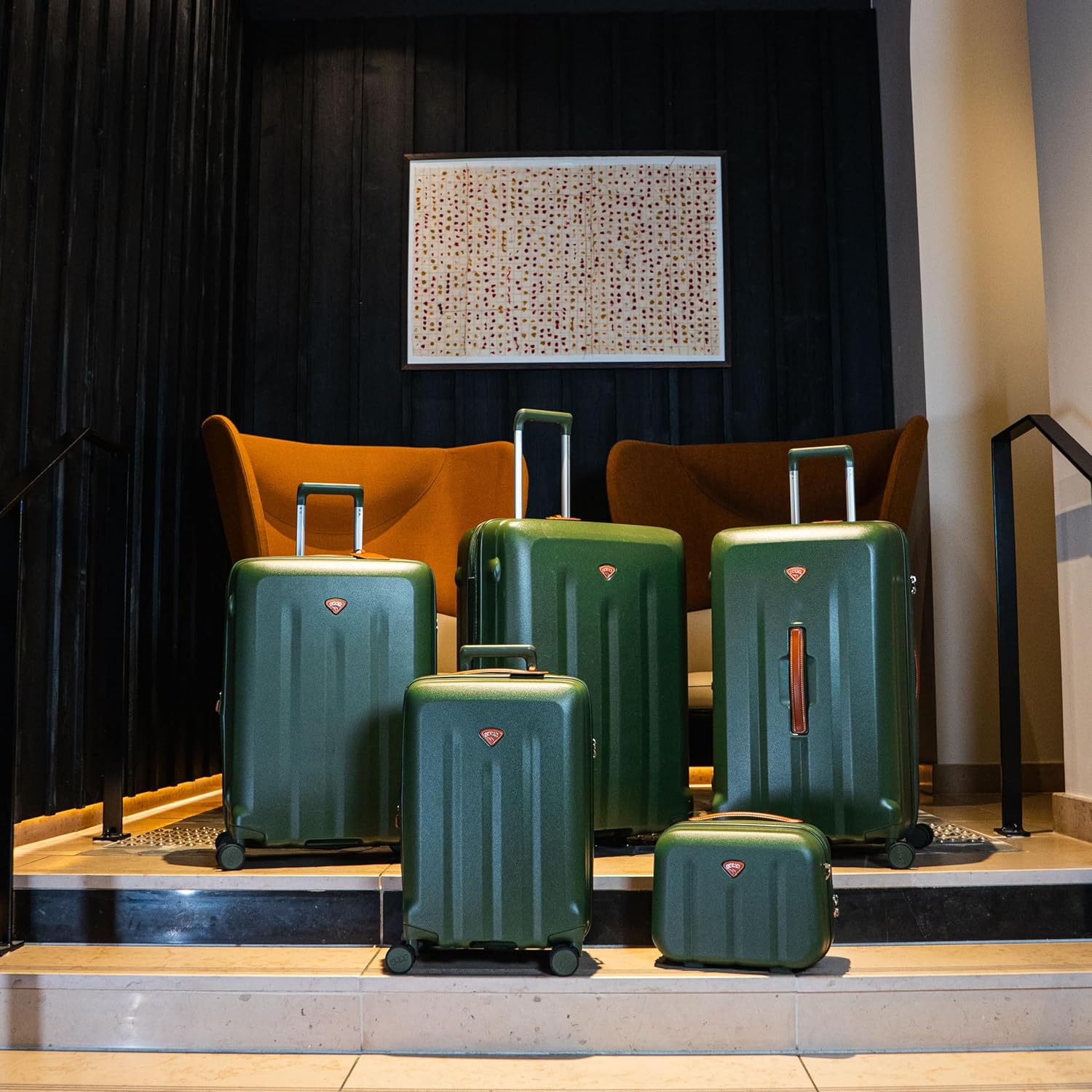 JUMP Uppsala Rigid-Moss Green-Large-76cm Expandable Hardsided 8 Wheel Luggage with TSA Lock, Anti-Theft Zipper, Name Tag and Luggage Cover