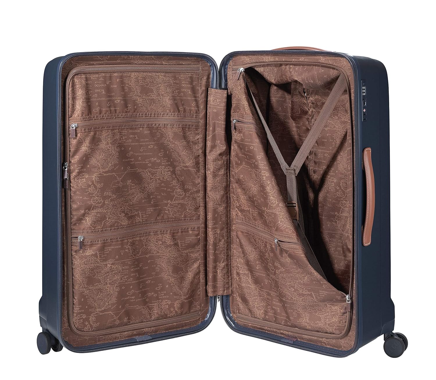 JUMP Uppsala Rigid-Navy Blue-Extra Large-72cm Expandable Hardsided 8 Wheel Cargo Luggage with TSA Lock, Anti-Theft Zipper, Name Tag and Luggage Cover